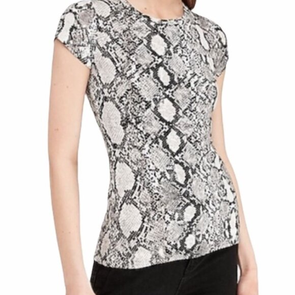 Express | Super Soft Essential Jersey Tee Snake in Ivory | Size Small - Picture 1 of 11